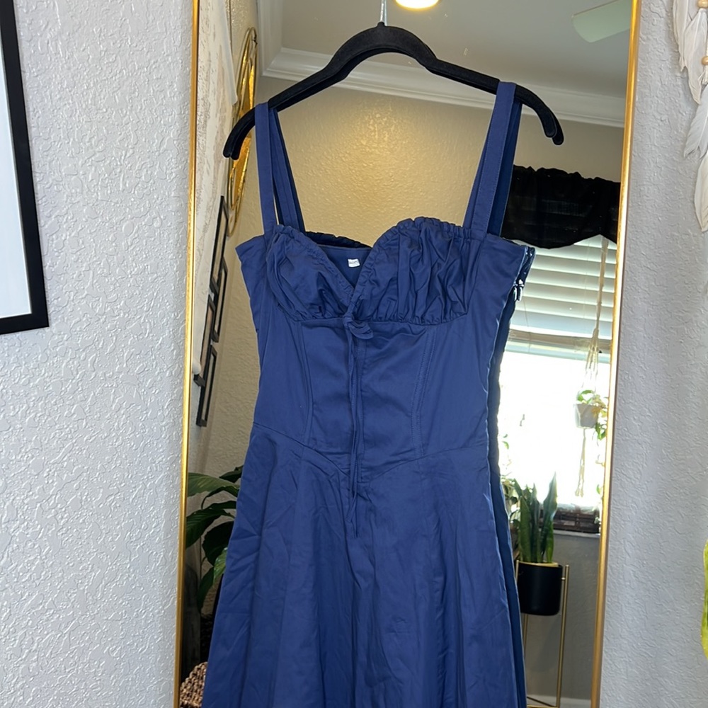House of CB 'Carmen’ French Navy Bustier Sundress NWOT - Picture 10 of 12